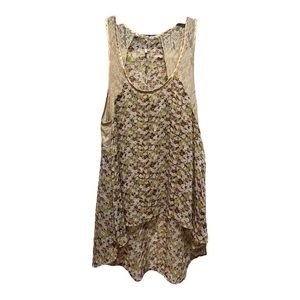 Free People Floral Oversized Lace Detailing Tank Size XS